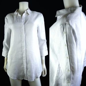 Minimalist 3/4 sleeves linen button shirt Cynthia Steffe
